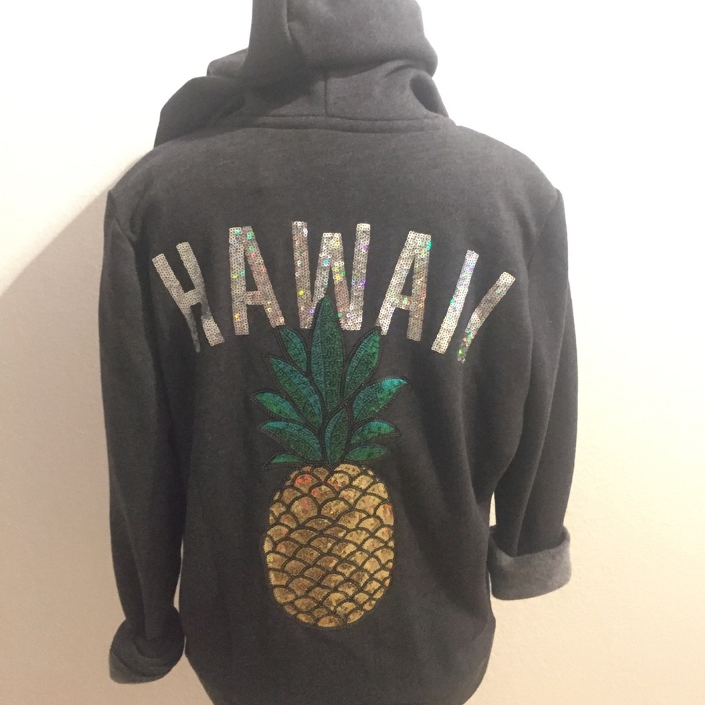 VS PINK Hawaii Pineapple Sequin Hooded Jacket